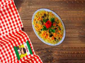 prato com Salpicão com passas para o natal